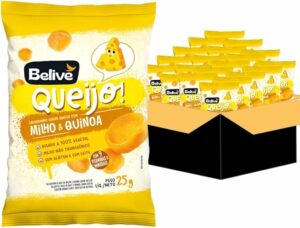 Caixa de Salgadinhos Kids sabor Queijo Sem Glúten Sem Leite Belive – 20 unidades de 25g
