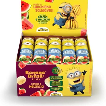 Barra De Frutas Banana Kids Minions Sabor Melancia C/ 20 Unid. De 22G (440G)