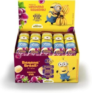 Barra De Frutas Banana Kids Minions Sabor Uva C/ 20 Unid. De 22G (440G)