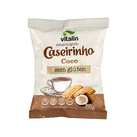 Biscoito Caseirinhos Amanteigado Coco 100g – Vitalin