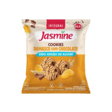 Biscoito Cookie Integral Damasco Chocolate Jasmine 120g