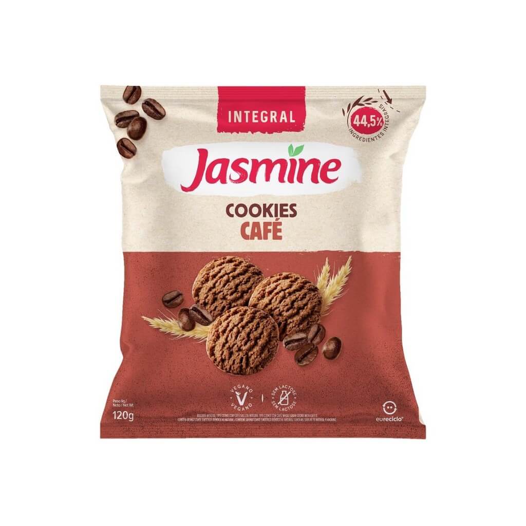 Biscoito Cookie Vegano Integral Café Jasmine 120g