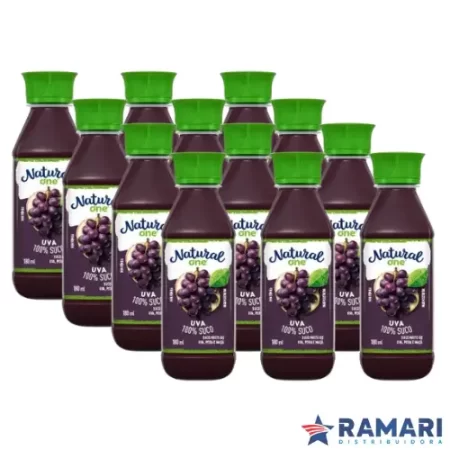 KIT C/12 SUCO DE UVA, PERA E MAÇÃ NATURAL 180ML NATURAL ONE LANCHEIRA