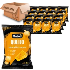 Kit 20 Snack Arroz, Quinoa, Lentilha Sabor Queijo BELIVE 35g